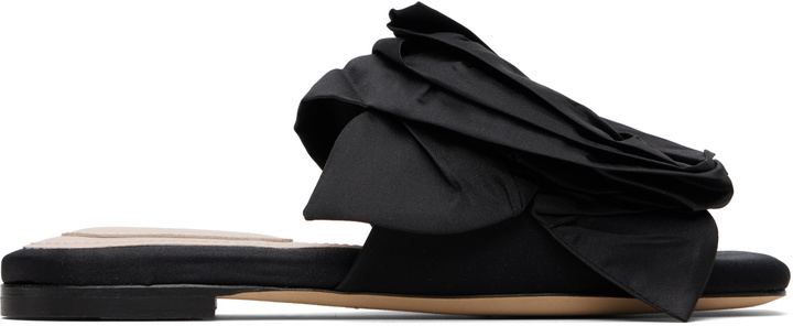 Photo: Simone Rocha Black Pressed Rosette Slides