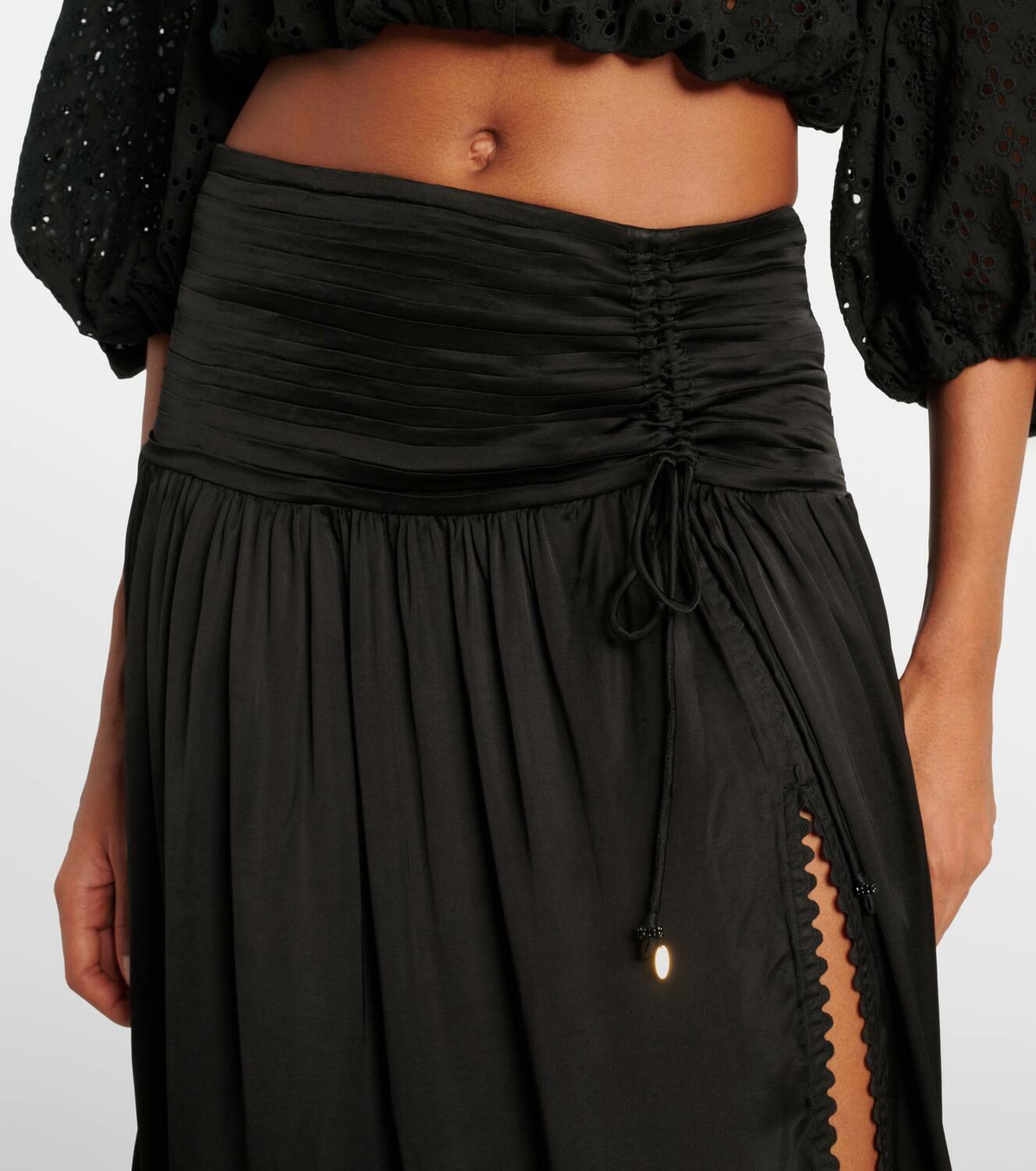 Poupette St Barth Carla satin maxi skirt Poupette St Barth