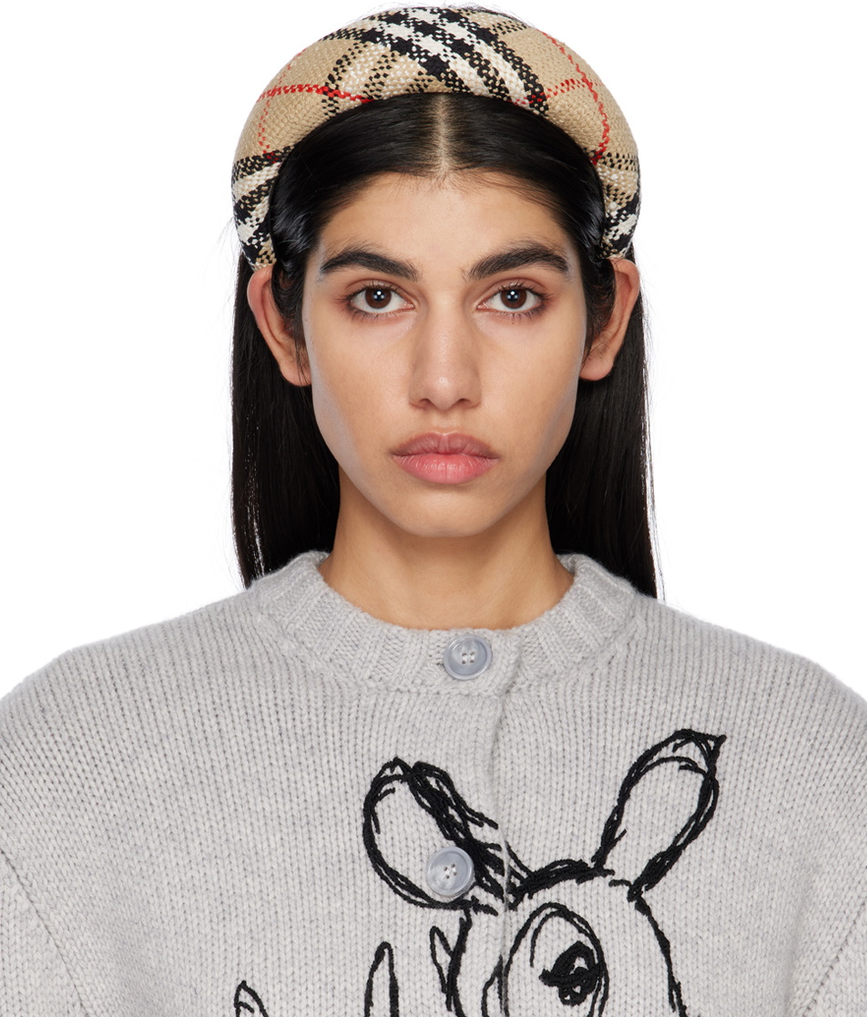 Burberry Beige Vintage Check Headband Burberry