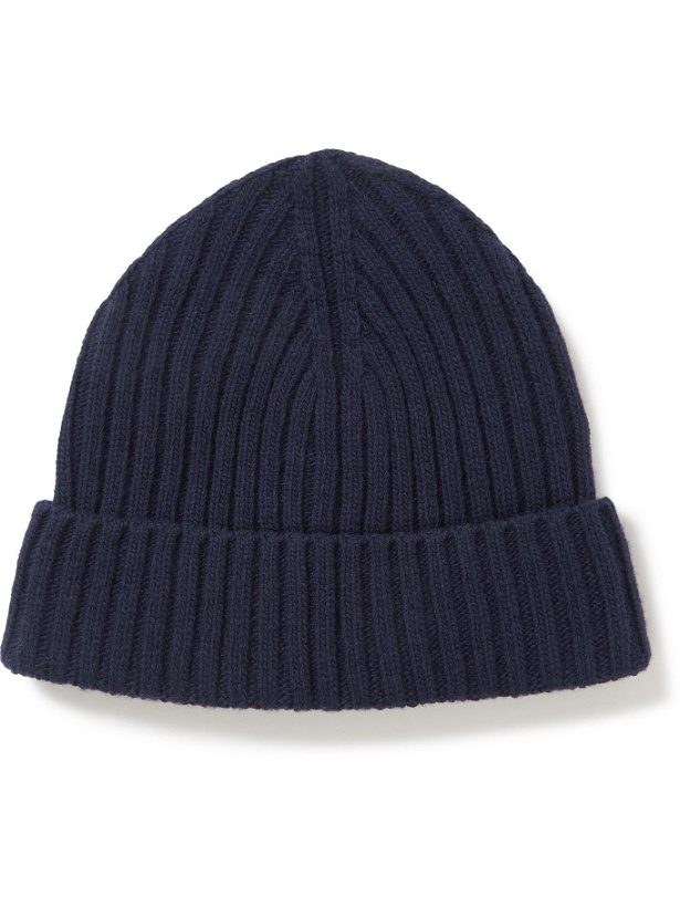 Photo: OFFICINE GÉNÉRALE - Ribbed Wool and Cashmere-Blend Beanie