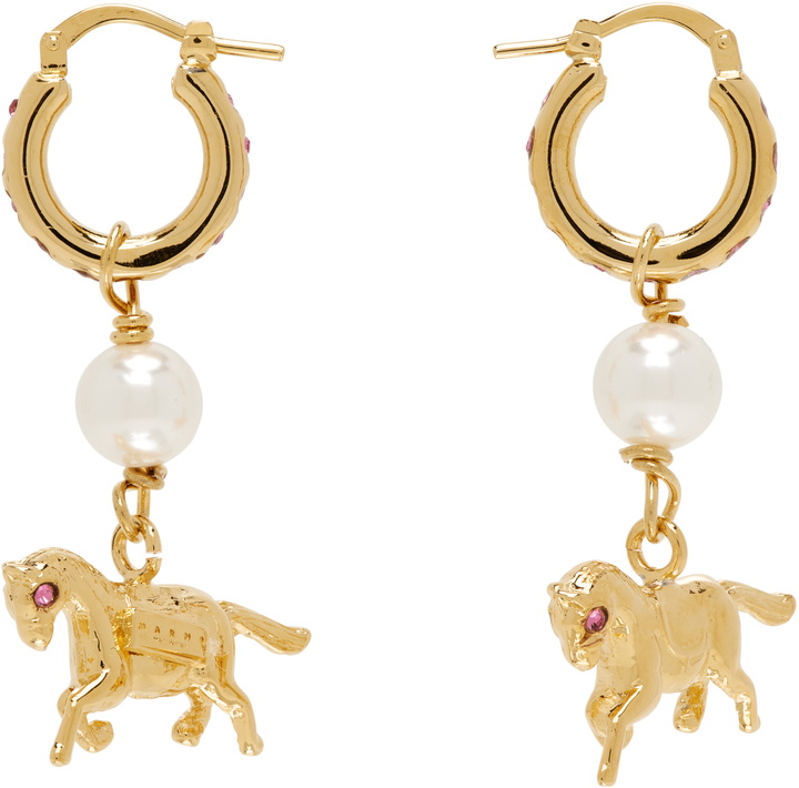 Photo: Marni Gold-Plated Horse Charm Earrings
