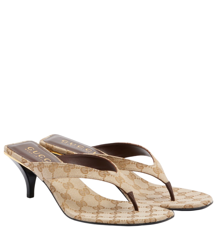 Photo: Gucci Vittoria GG canvas thong sandals