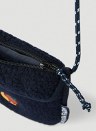 Quilted Fleece Crossbody Bag in Dark Blue