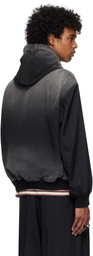 Khoki Black Vintage-Effect Work Jacket
