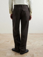 Oliver Spencer - Coney Straight-Leg Pleated Linen Suit Trousers - Brown
