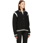 Givenchy Black and White Wool 4G Bomber Jacket