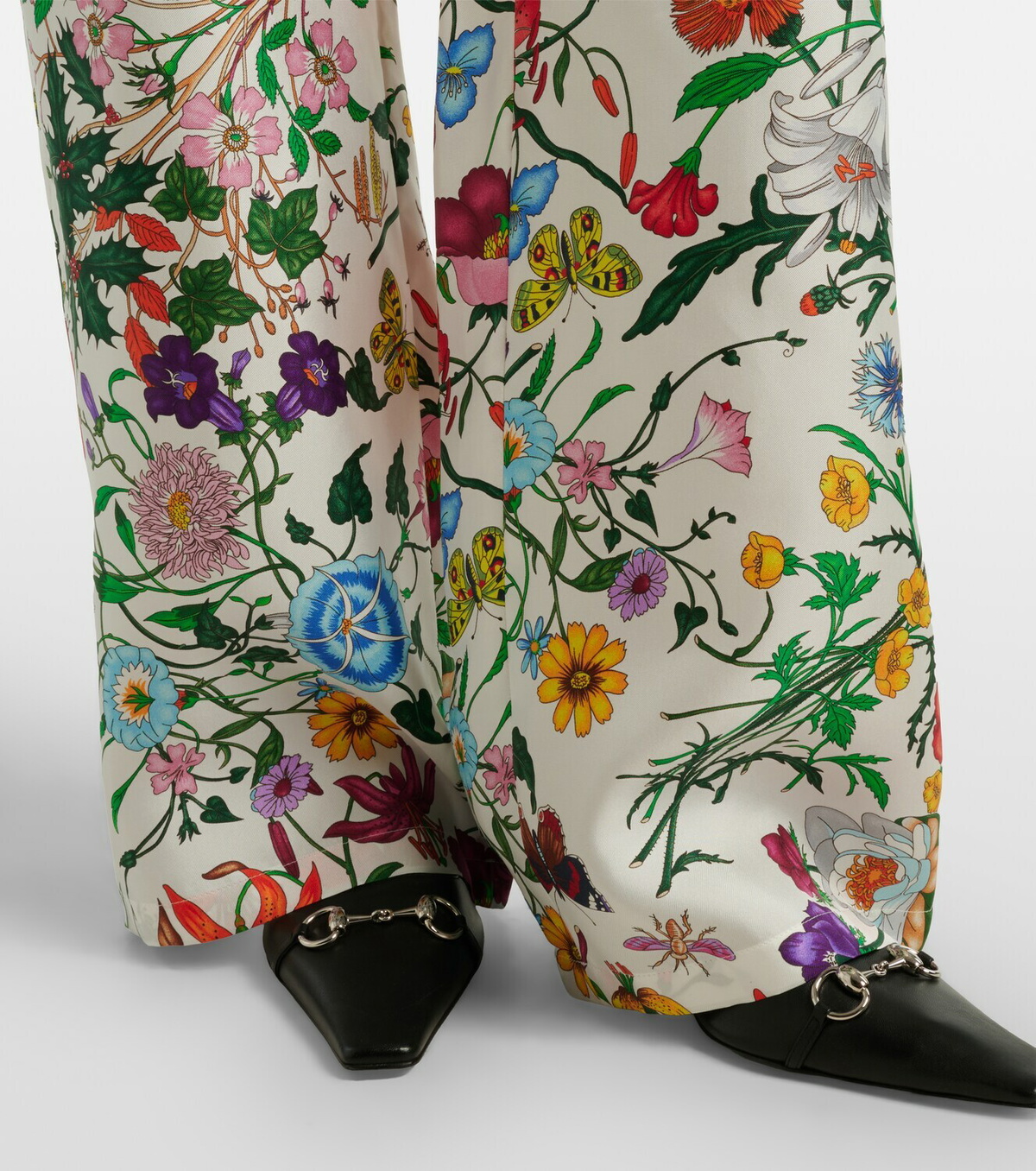 Gucci Gucci Flora silk twill palazzo pants