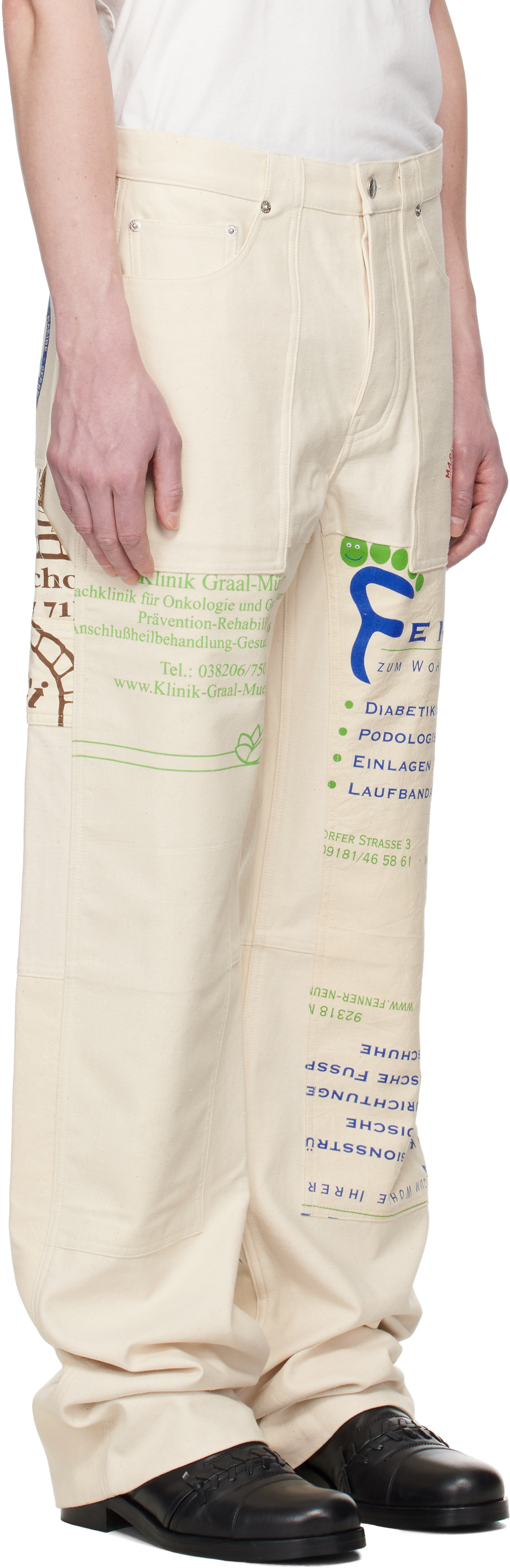 Marine Serre Beige Regenerated Tote Bags Workwear Trousers