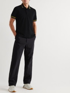 Fendi - Slim-Fit Contrast-Tipped Cotton-Piqué Polo Shirt - Black