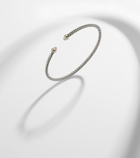 David Yurman Micro Cable Flex® sterling silver and 14kt gold cuff bracelet with diamonds