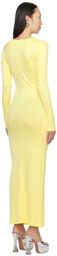 AREA Yellow Star Stud Maxi Dress