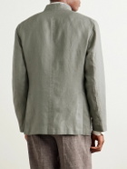 Boglioli - Slim-Fit Nehru-Collar Herringbone Linen Jacket - Gray