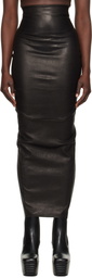 Rick Owens Black Hollywood Dirt Pillar Leather Maxi Skirt