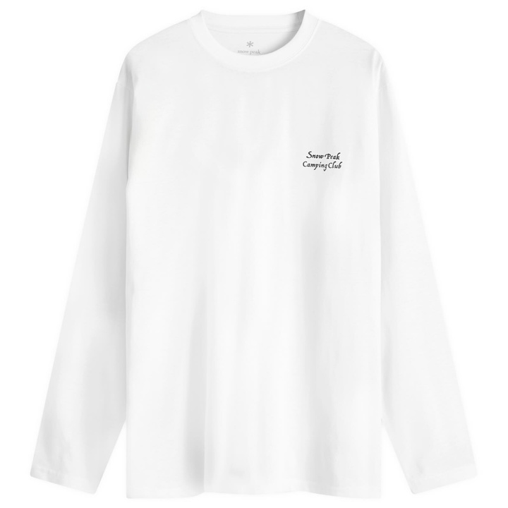 Photo: Snow Peak Men's Camping Club Long Sleeve T-Shirt in White