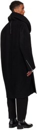 Helmut Lang Black Double-Faced Apex Cocoon Coat