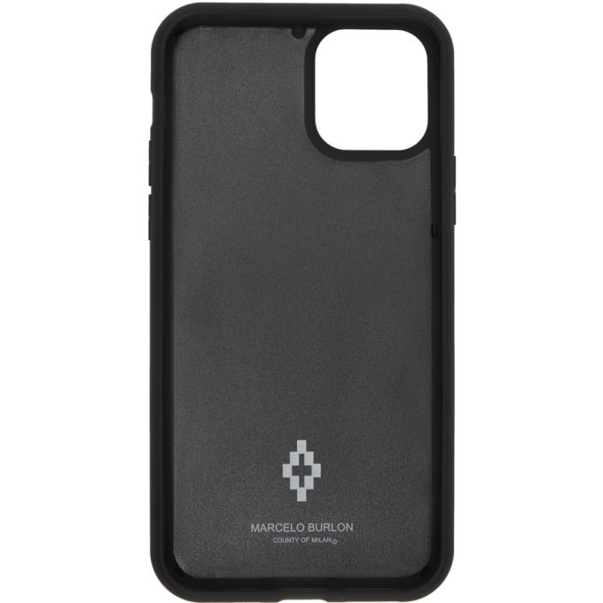 Marcelo Burlon County of Milan Black and Lime 3D Cross iPhone 11 Case