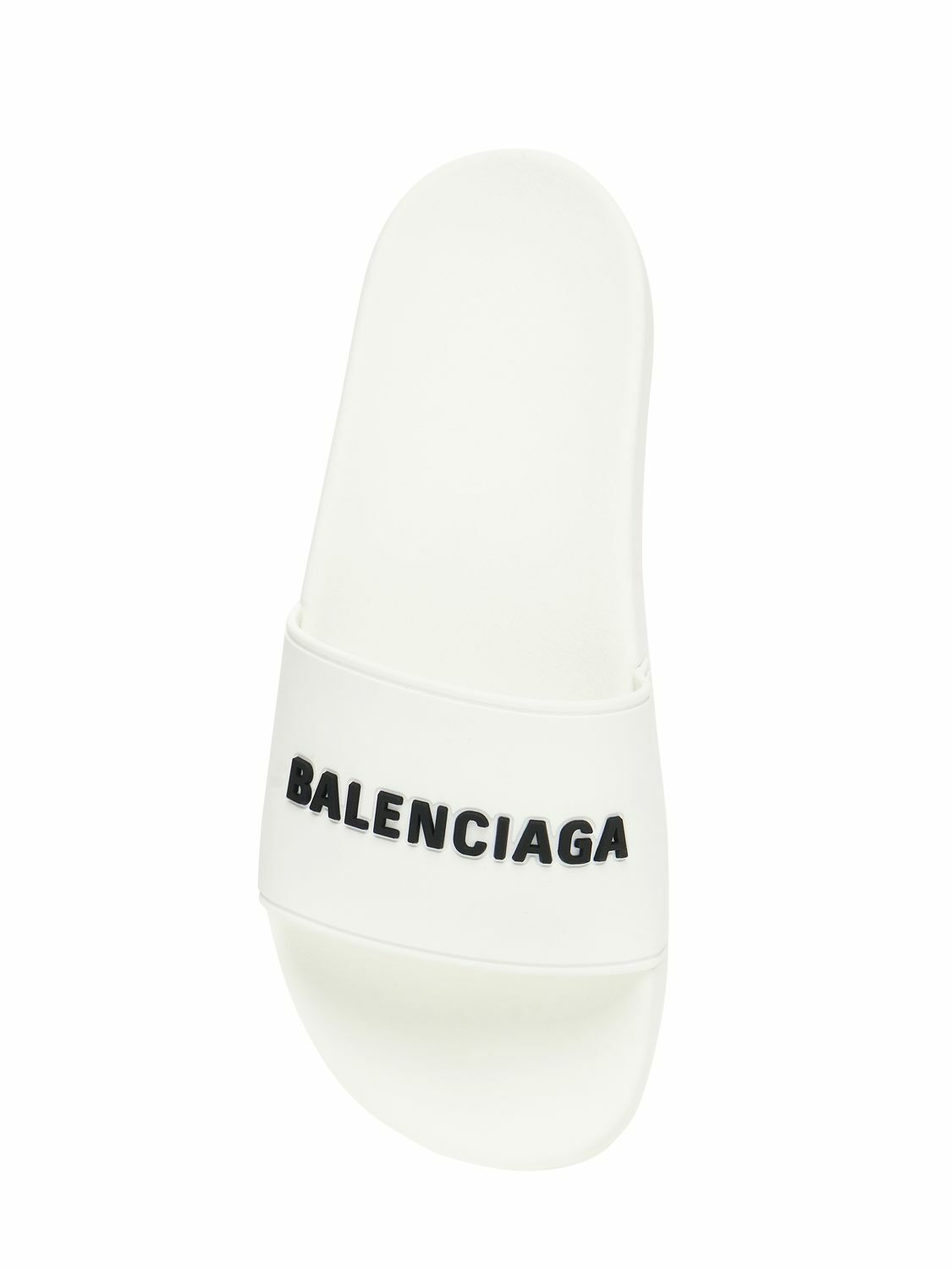 サンダル BALENCIAGA White Rubber Pool Slippers BALENCIAGA - Logo Rubber Pool Slide Sandals Balenciaga