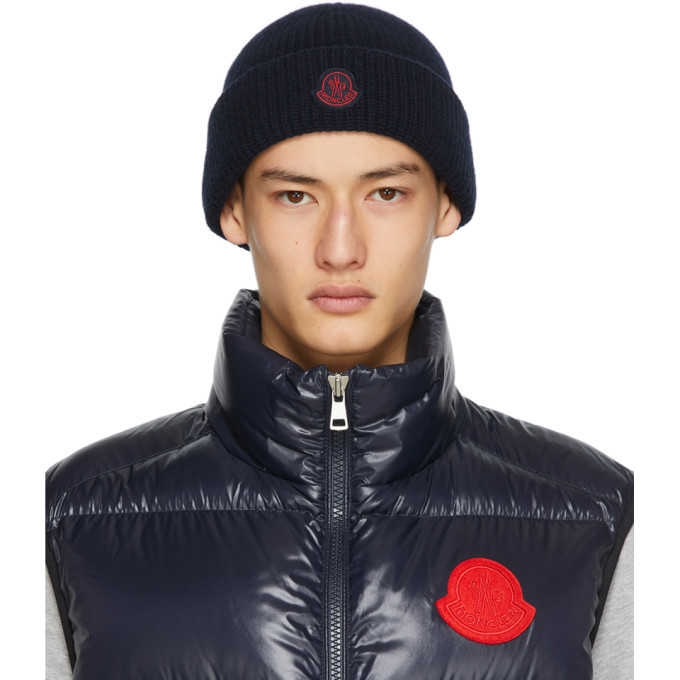 Moncler Genius 2 Moncler 1952 Navy Logo Beanie Moncler Genius