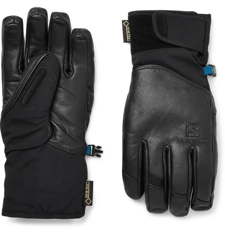 Photo: Salomon - QST Leather and GORE-TEX Ski Gloves - Men - Black