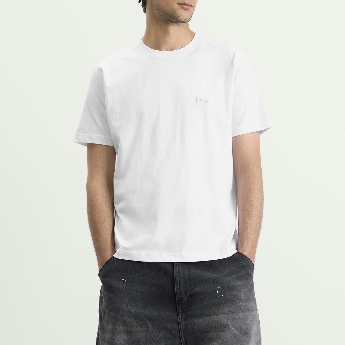 Dime Men's Classic Small Logo T-Shirt in White