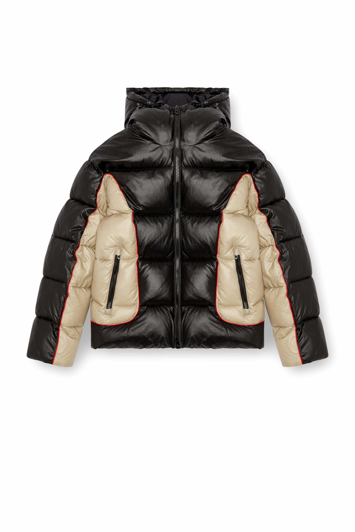 Diesel Hooded puffer jacket in shiny ripstop - Winter Jackets Mens in Multicolor