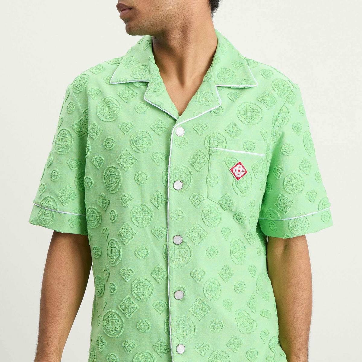 Casablanca Men's Towelling Monogram Shirt in Green
