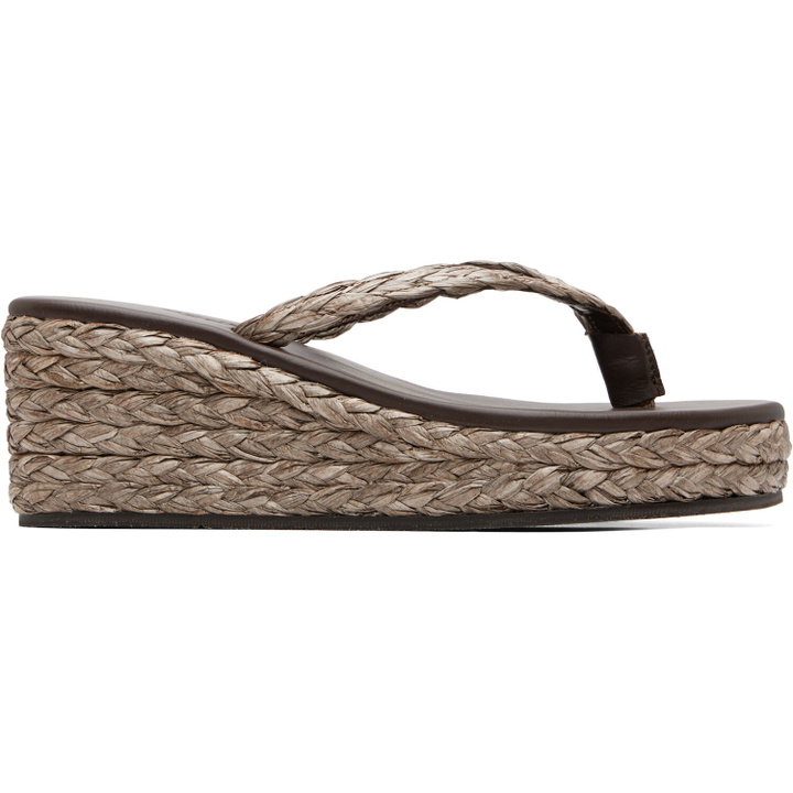 Photo: Ancient Greek Sandals Brown Etheria Low Wedge Heeled Sandals