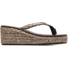 Ancient Greek Sandals Brown Etheria Low Wedge Heeled Sandals