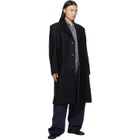MM6 Maison Margiela Black Wool Felt Single-Breasted Coat
