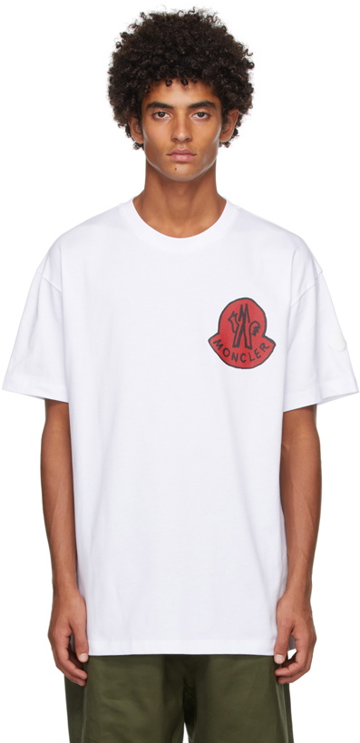 Photo: Moncler Genius 2 Moncler 1952 White Logo T-Shirt