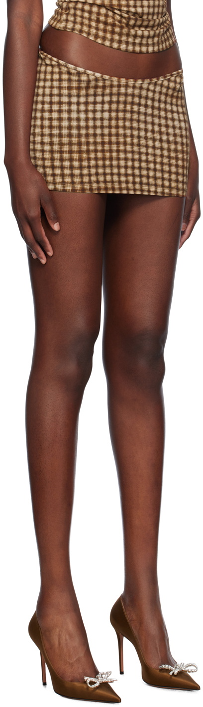 Miaou Brown Elektra Miniskirt