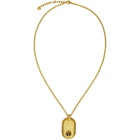 Versace Gold and Black Medusa Oval Pendant Necklace