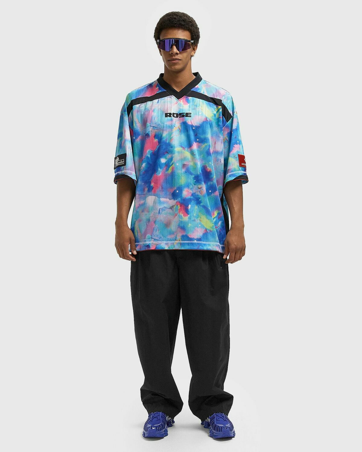 Martine Rose PRINTED FOOTBALL TOP Blue Mens Jersey