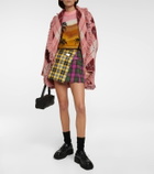 Alanui Embellished checked cotton miniskirt