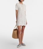 Chloé Pointelle scalloped cotton minidress