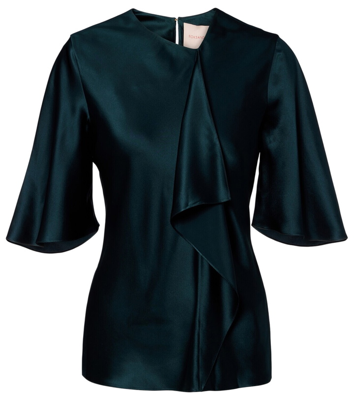 Photo: Roksanda Naiara draped silk satin top