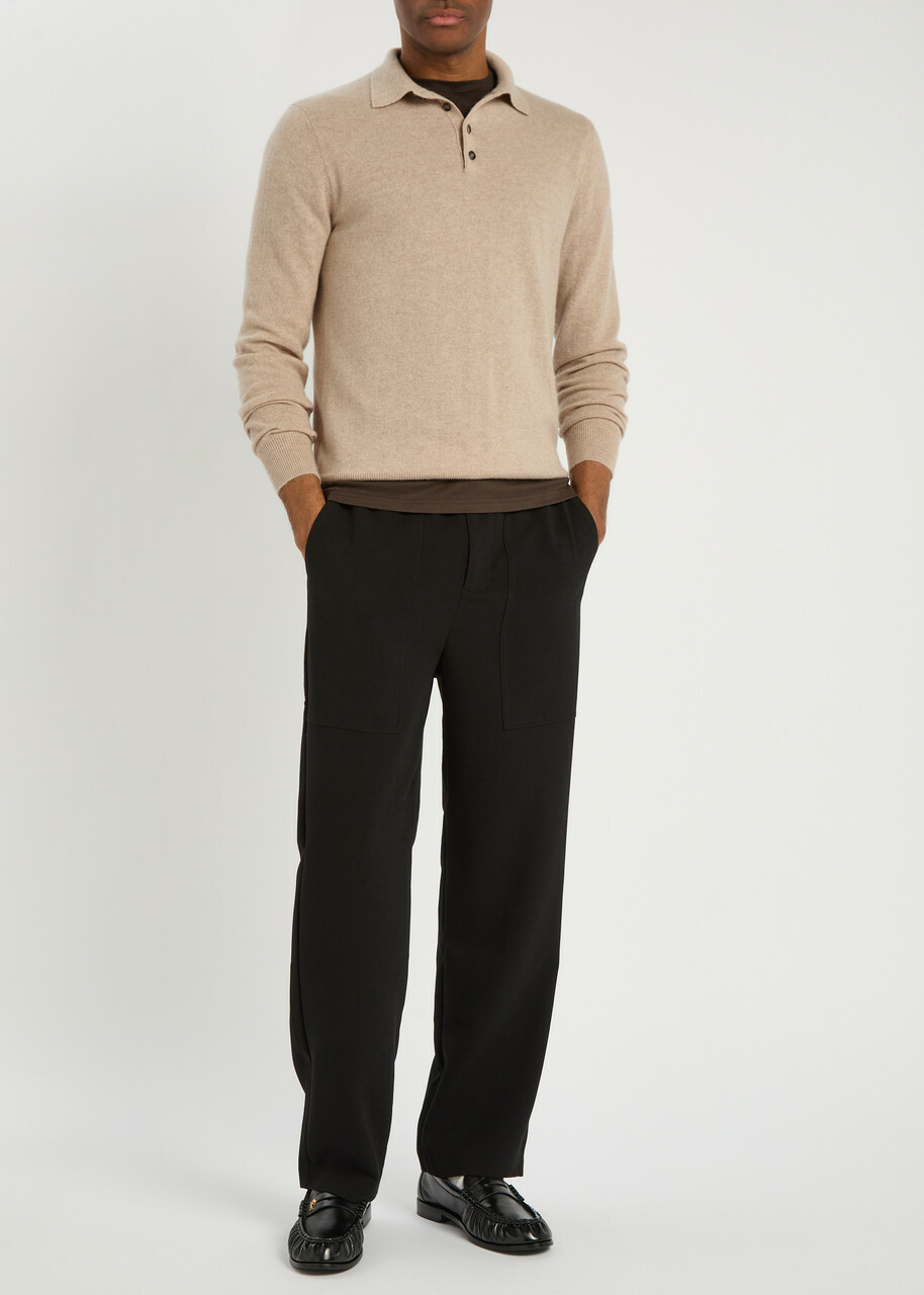 Allude Cashmere Polo Jumper Beige