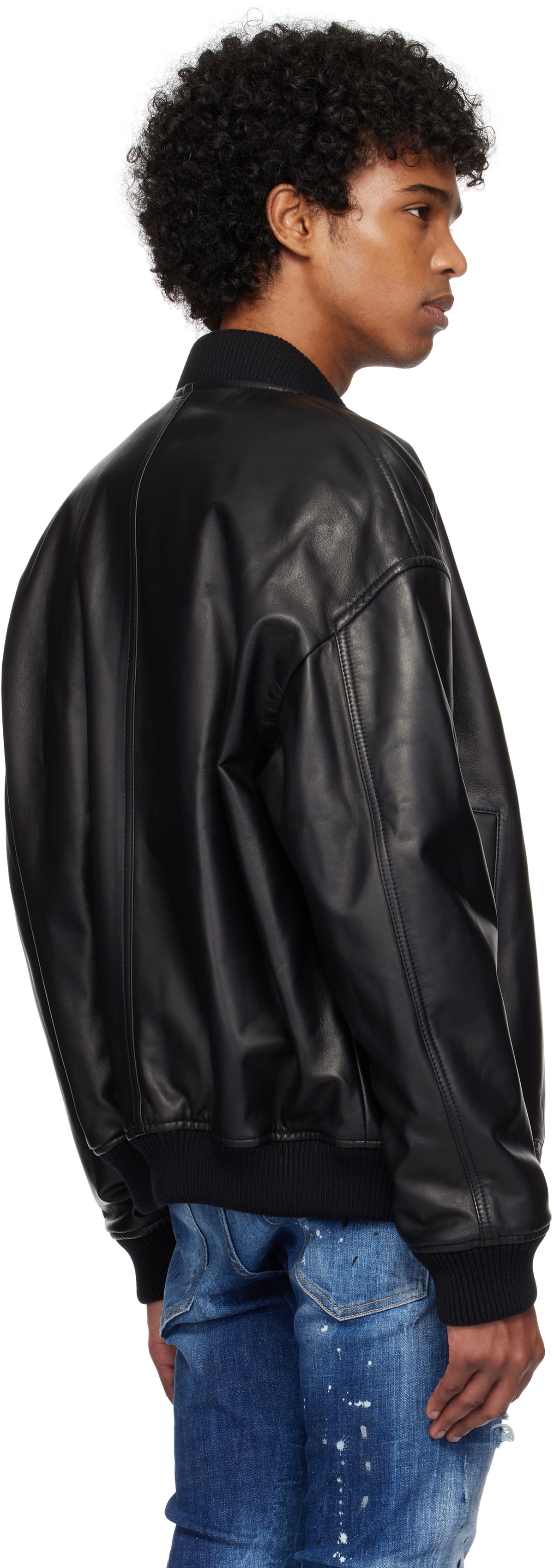 Dsquared2 Black Cypress Leather Jacket