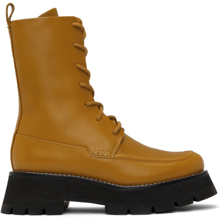 Photo: 3.1 Phillip Lim Yellow Kate Lace-Up Combat Boots