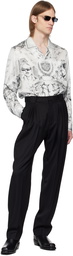 Casablanca White & Gray Tattoo Silk Shirt