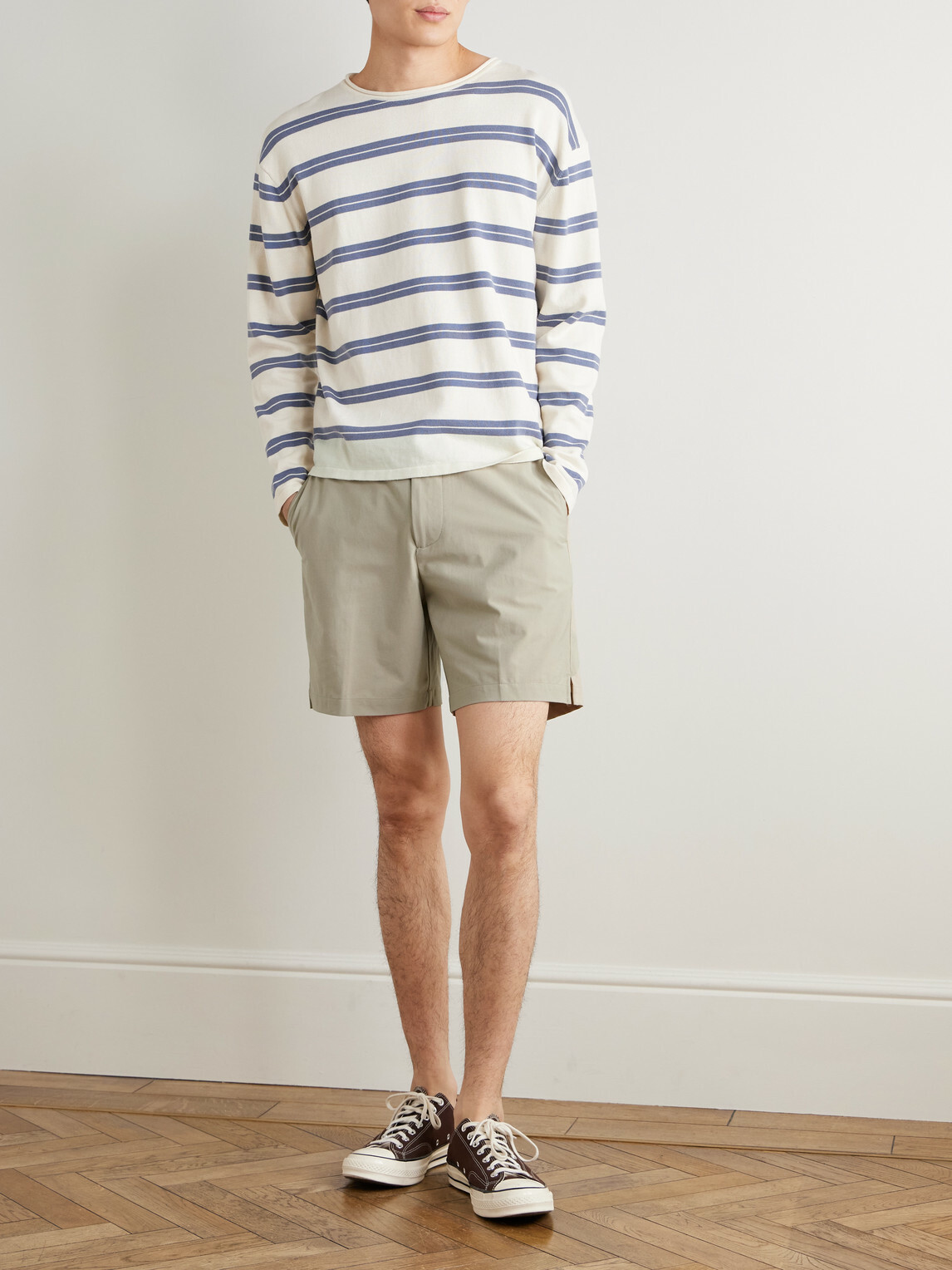 James Perse - Straight-Leg Stretch Cotton-Blend Golf Shorts - Neutrals