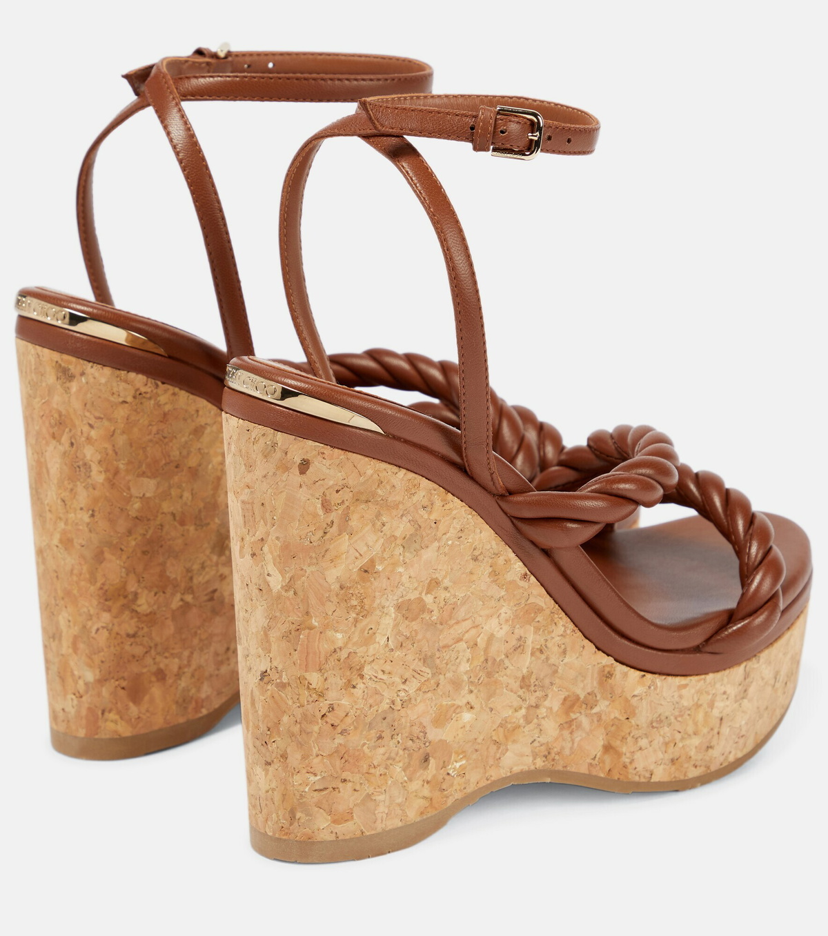 Jimmy Choo - Diosa 130 leather espadrille wedges