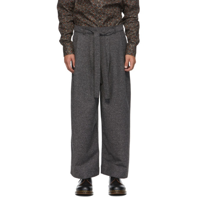 Photo: Naked and Famous Denim SSENSE Exclusive Grey Jazz Nep Trousers