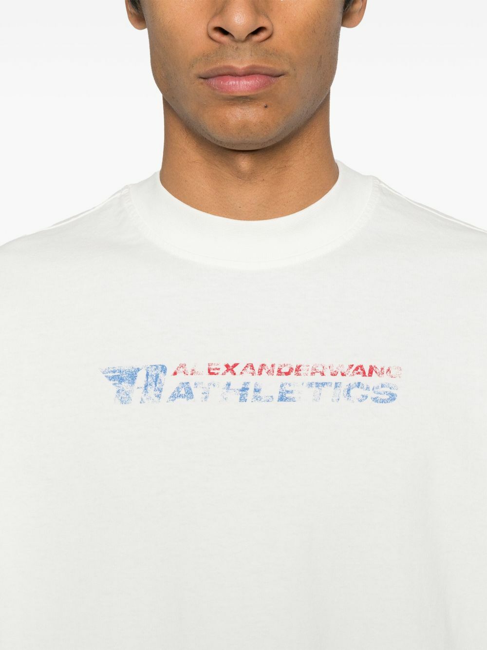 Alexander Wang Neutrals Cotton Logo-Print T-Shirt
