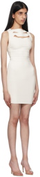 Herve Leger White Recycled Rayon Minidress