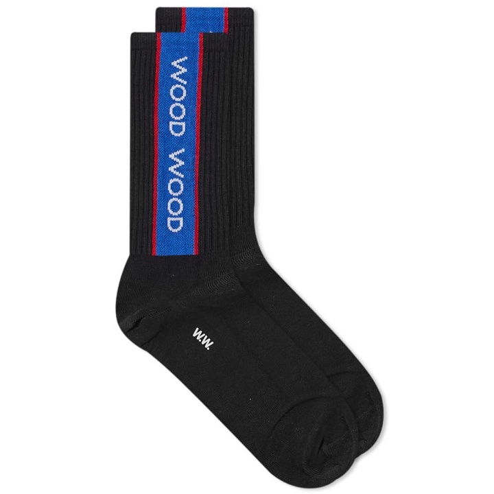 Photo: Wood Wood Men's Conor Logo Sports Socks in Black