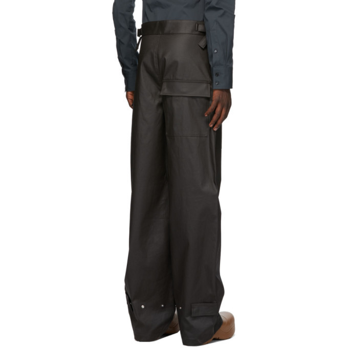 Bottega Veneta Brown Coated Cotton Trousers Bottega Veneta