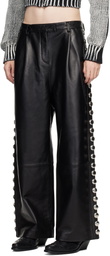 VAQUERA Black Studded Leather Pants