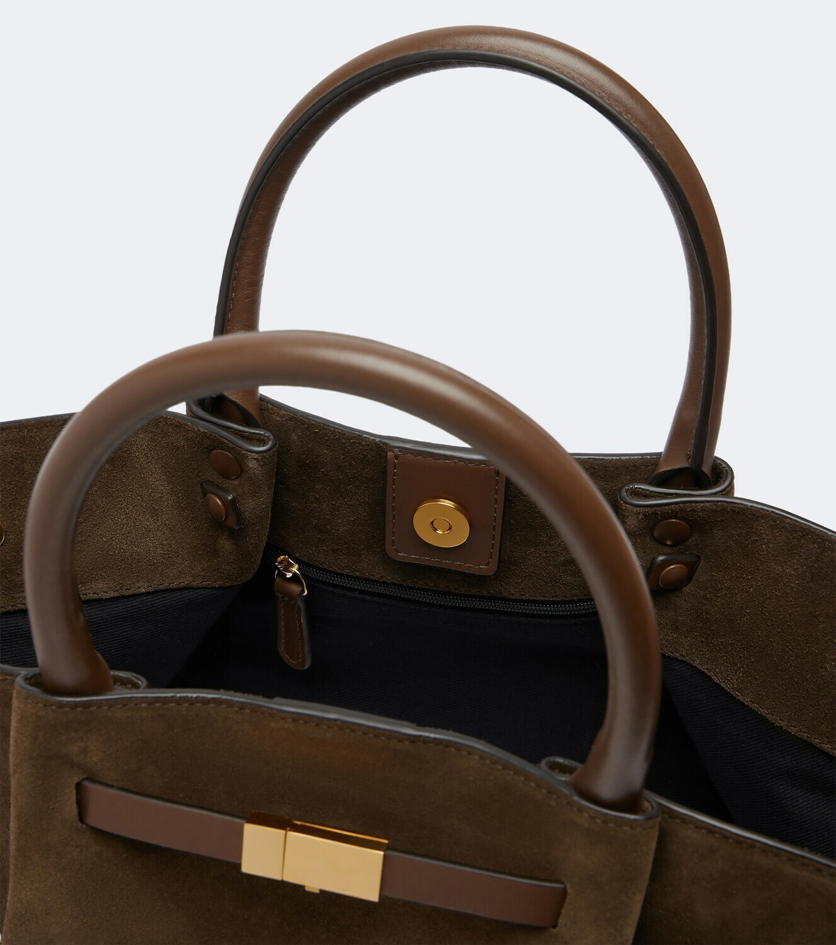 DeMellier New York Midi suede top-handle bag