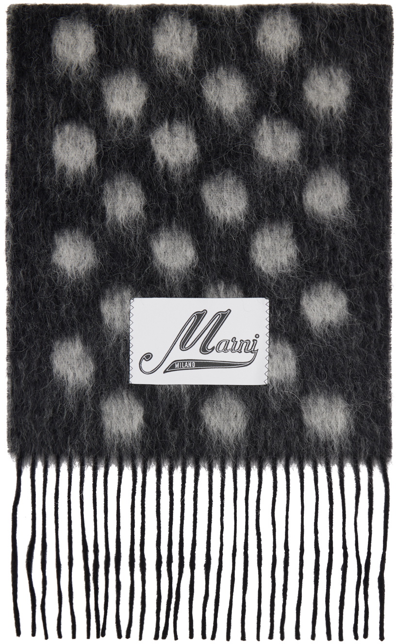 Marni Black Polka Dot Scarf Marni